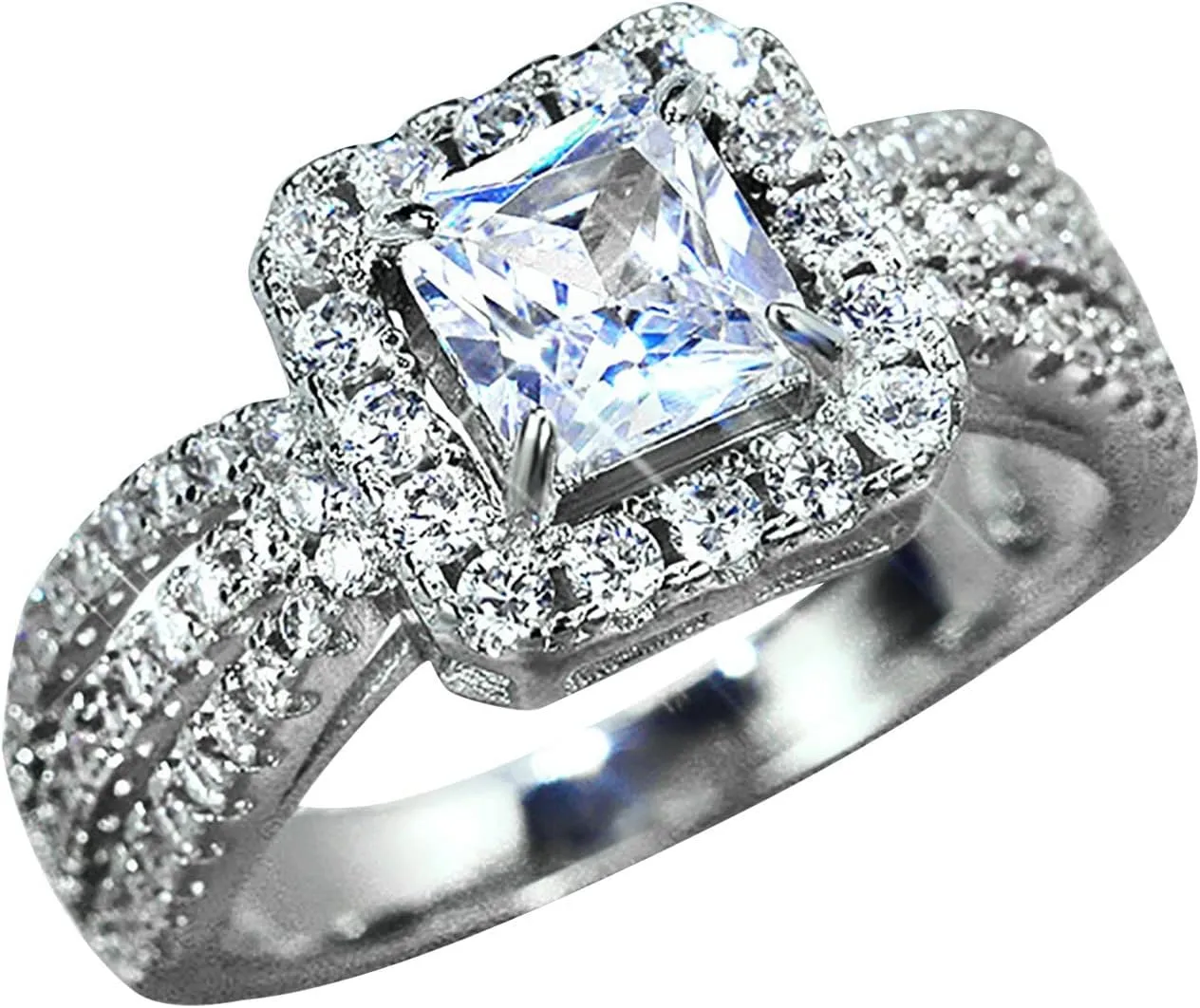 Exquisite Engagement Wedding Bridal Retro Zircon Ring For Women Birthday Mother's Day Valentine'S Day Jewelry