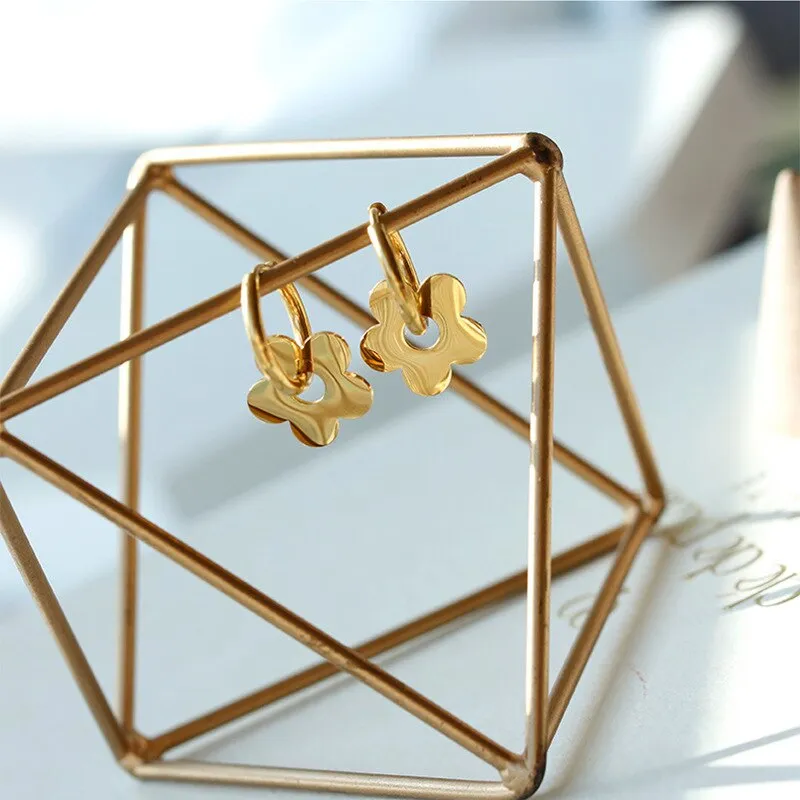 Exquisite fashionable Flower Hoop Earrings for Women Girls