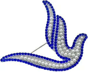 Exquisite Rhinestone pearl Inlay Metal Pigeon dove Brooch for best ZETA PHI ZPB sorority society Jewelry Brooch