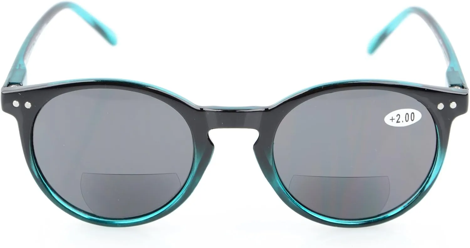 Eyekepper Key Hole Style Spring-Hinged Round Bifocal Sunglasses Reading under the Sun Tinted Lens Readers