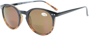 Eyekepper Key Hole Style Spring-Hinged Round Bifocal Sunglasses Reading under the Sun Tinted Lens Readers
