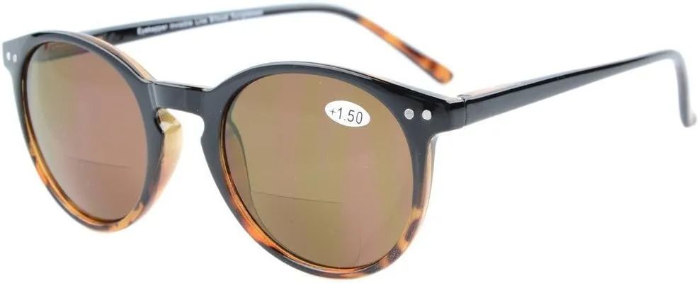 Eyekepper Key Hole Style Spring-Hinged Round Bifocal Sunglasses Reading under the Sun Tinted Lens Readers