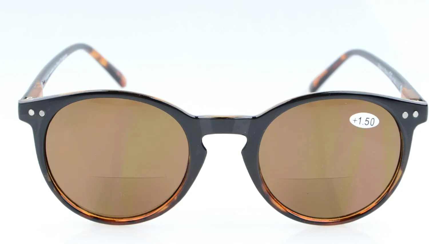 Eyekepper Key Hole Style Spring-Hinged Round Bifocal Sunglasses Reading under the Sun Tinted Lens Readers