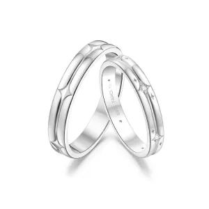 FANCIME "Starlit Melody" Couples Promise Sterling Silver Star Matching Rings