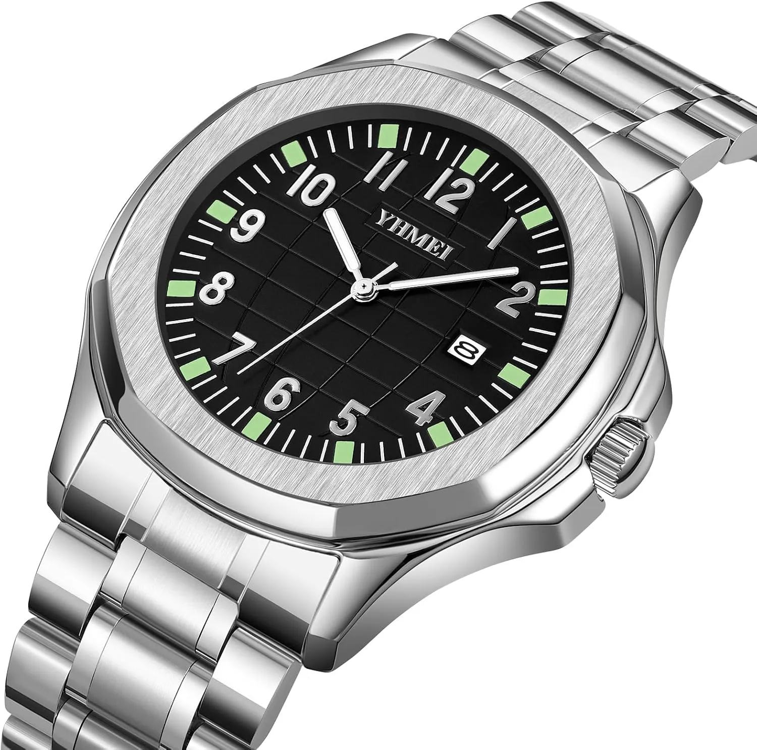 FANMIS Classic Men's Watches Analog Military Watch with Calendar Waterproof Watches Minimalist Dainty Dress Designer Quartz Watches for Men Stainless Steel Strap