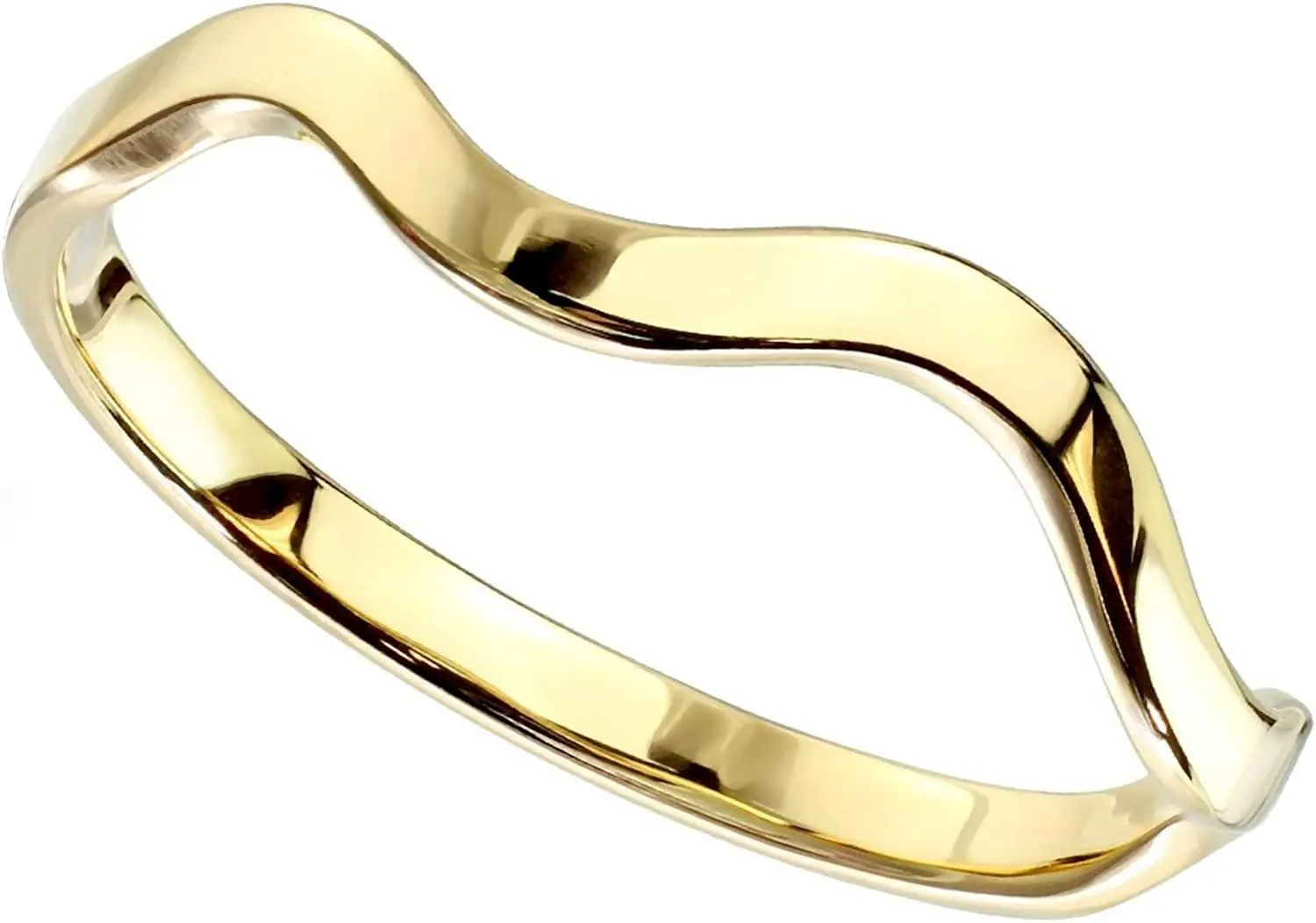 Fantasy Forge Jewelry Womens Gold Elemental Wave Ring Stainless Steel Minimalist Stackable Band Sizes 5-9