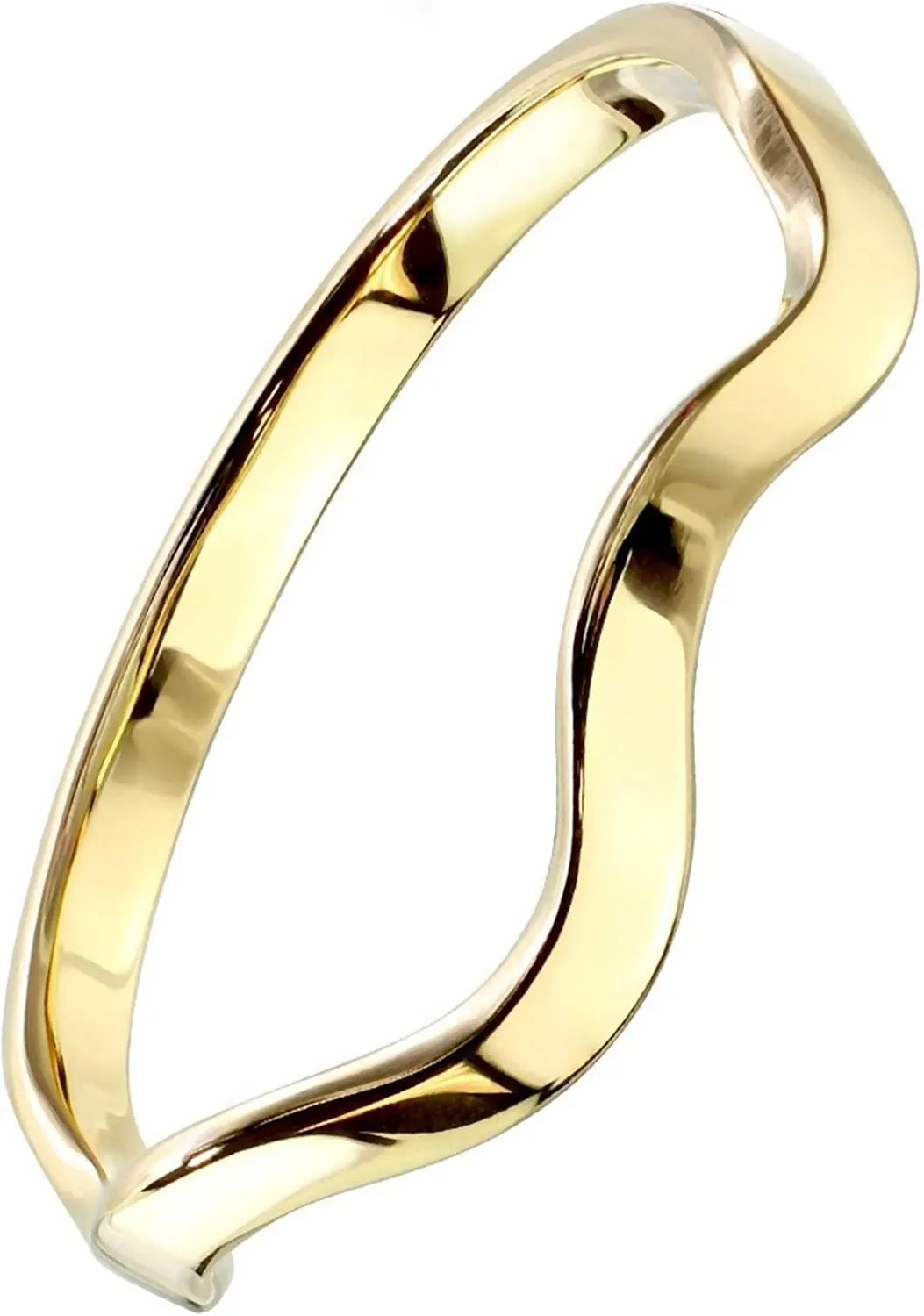 Fantasy Forge Jewelry Womens Gold Elemental Wave Ring Stainless Steel Minimalist Stackable Band Sizes 5-9
