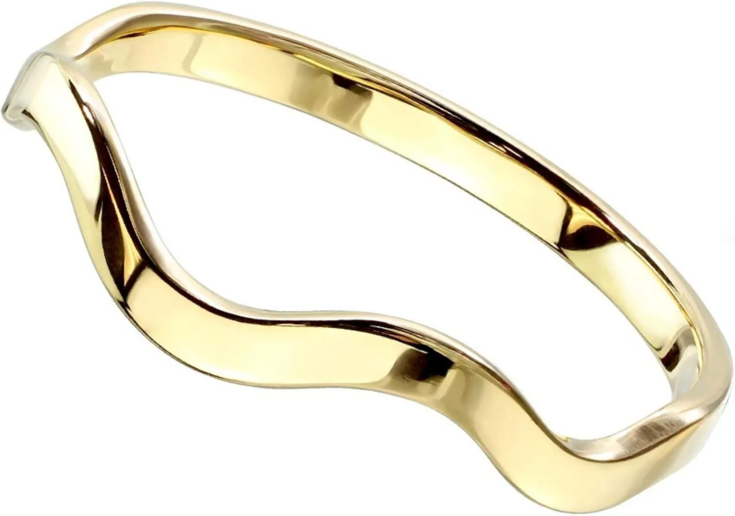 Fantasy Forge Jewelry Womens Gold Elemental Wave Ring Stainless Steel Minimalist Stackable Band Sizes 5-9