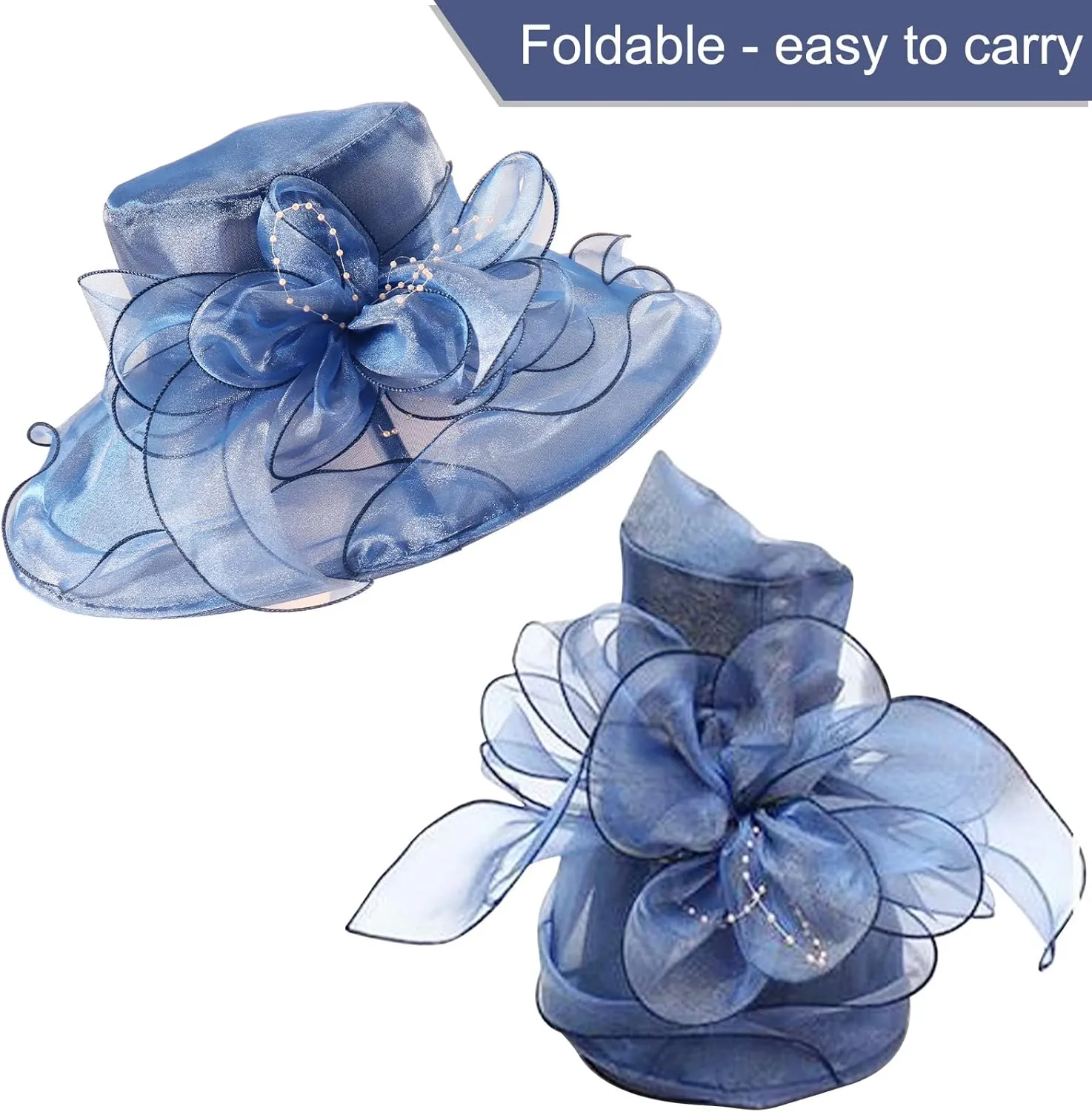 Fascinator Hats for Women Tea Party Hats and Gloves Pearl Jewelry Set Derby Hat for Cocktail Wedding