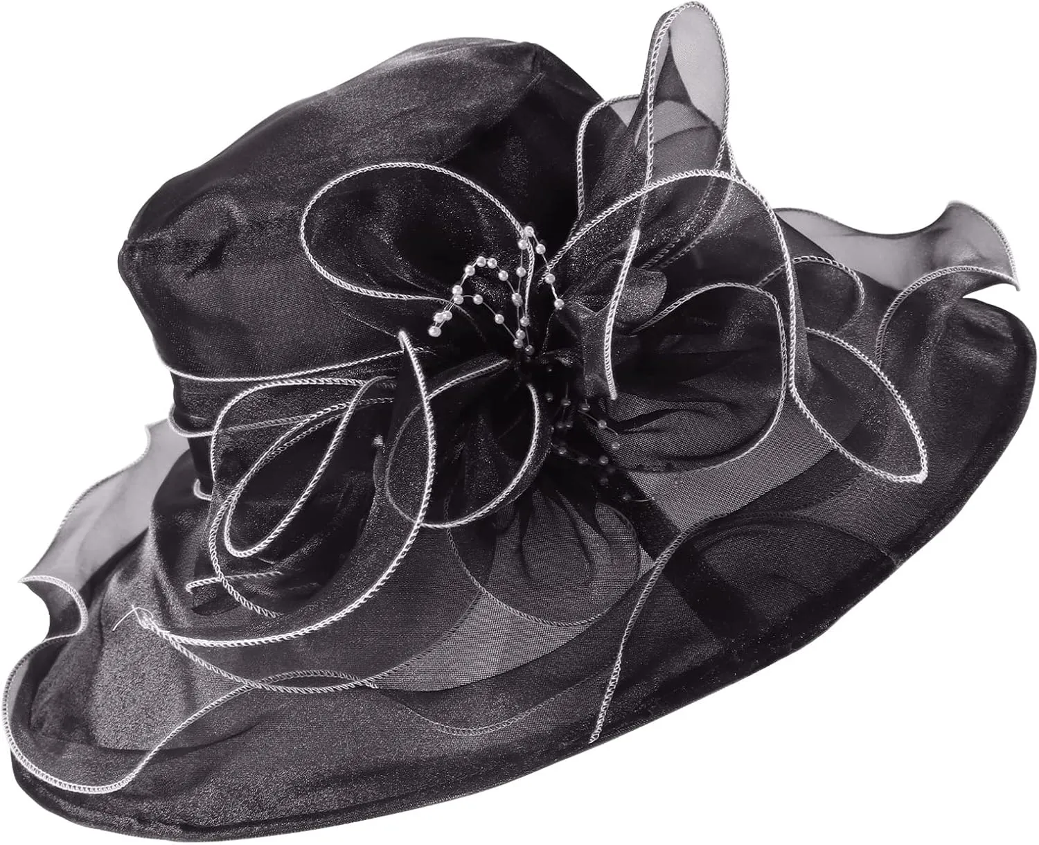 Fascinator Hats for Women Tea Party Hats and Gloves Pearl Jewelry Set Derby Hat for Cocktail Wedding