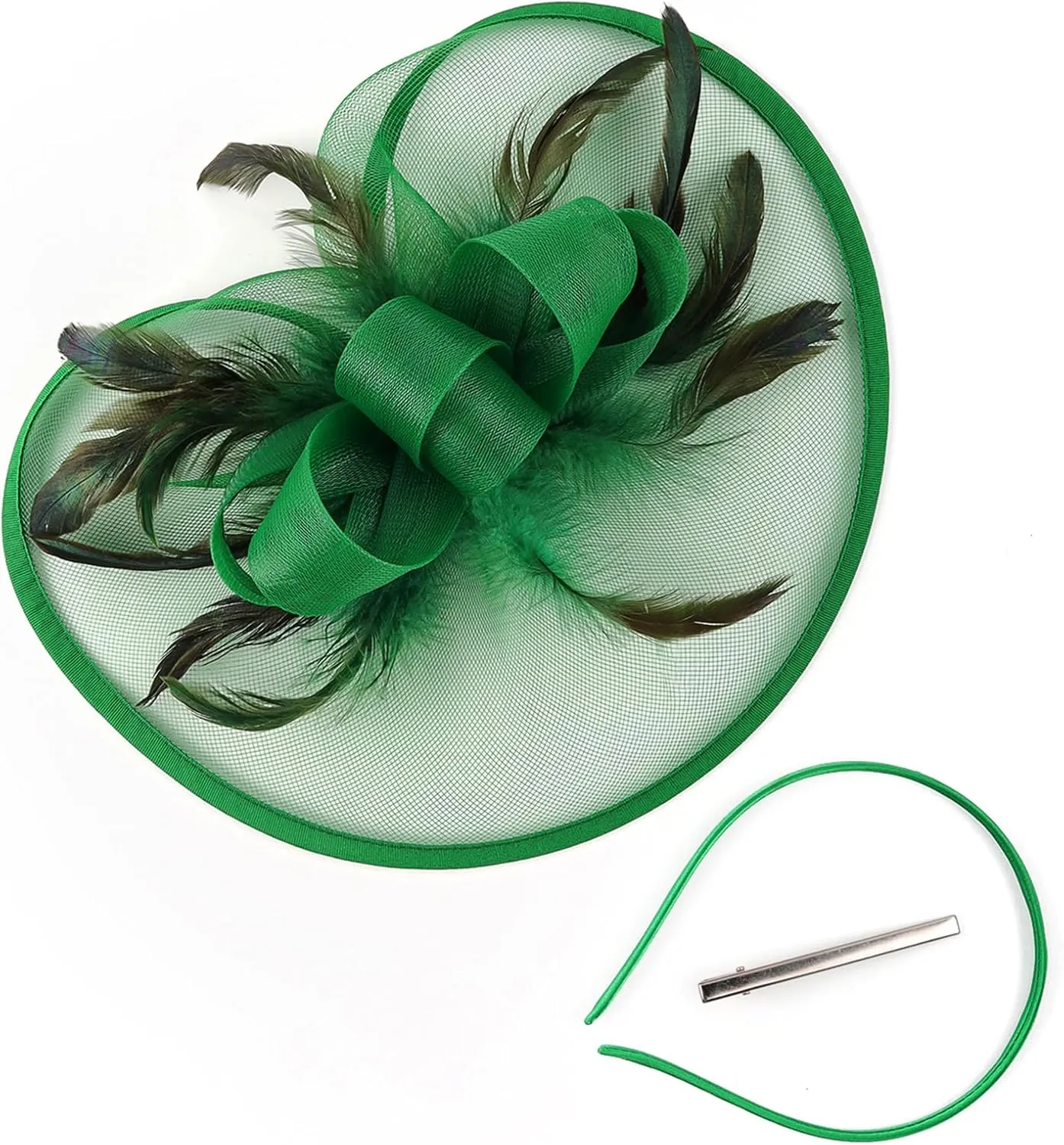 Fascinator Hats for Women Tea Party Hats and Gloves Pearl Jewelry Set Derby Hat for Cocktail Wedding