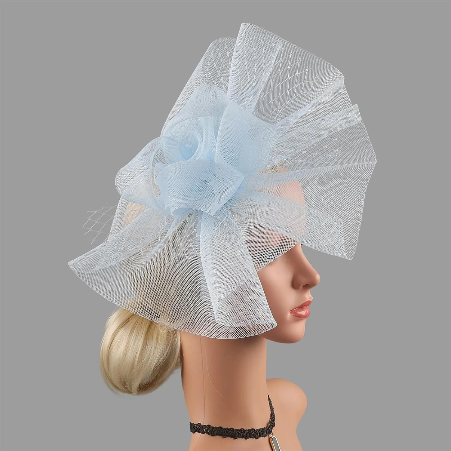 Fascinator Hats for Women Tea Party Hats and Gloves Pearl Jewelry Set Derby Hat for Cocktail Wedding