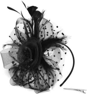Fascinators for Women Derby Hat with Clip for Cocktail Ball Wedding Bridal Wedding Veil