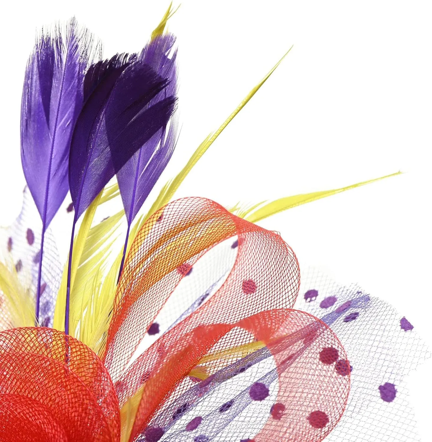 Fascinators for Womens Tea Party Headband Kentucky Hats Cocktail Mesh Feathers Derby Headwear Hair Clip for Wedding