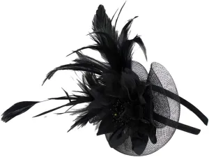 Fascinators Hat for Women Tea Party Cocktail Hair Clip Veil Headband Wedding Bridal Flower Ribbons Feathers Hat Vintage Hat