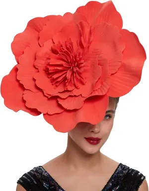 Fascinators Hats for Women Derby Hats Organza Flower Wide Brim Sun Hat Women Wedding Flower Hair Clip Tea Headband