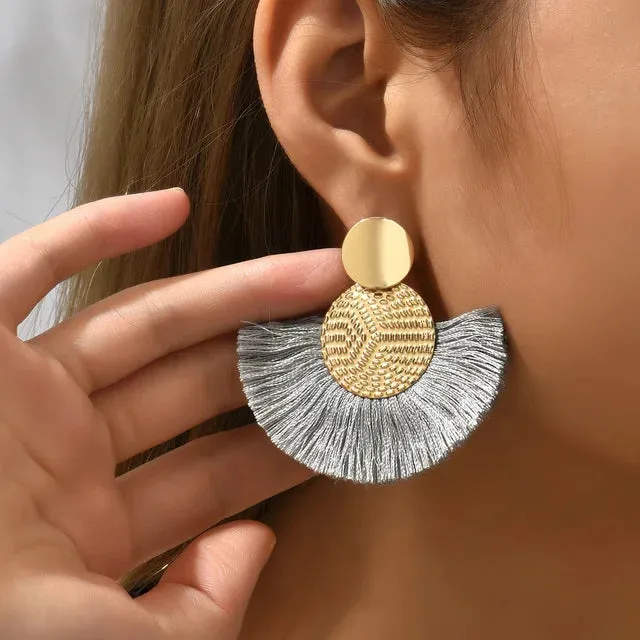Fashion Bohemian Big Tassel  Earrings