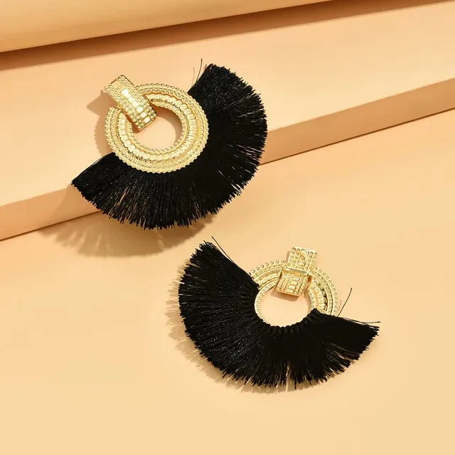 Fashion Bohemian Big Tassel  Earrings
