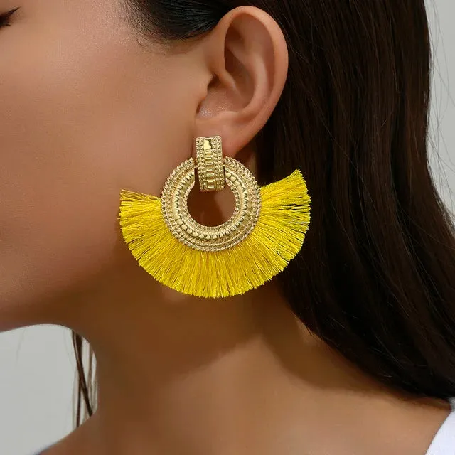 Fashion Bohemian Big Tassel  Earrings