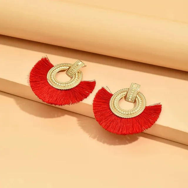Fashion Bohemian Big Tassel  Earrings