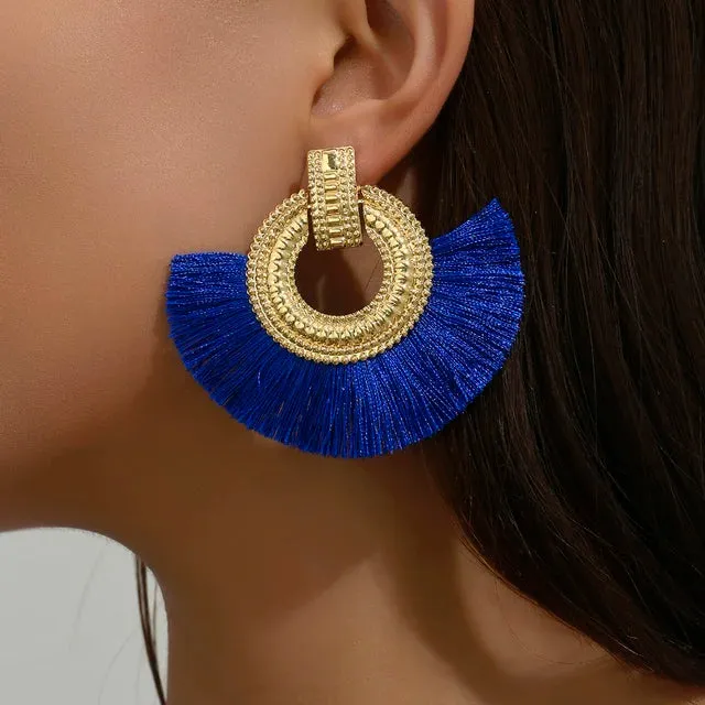 Fashion Bohemian Big Tassel  Earrings