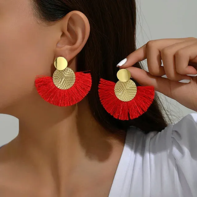 Fashion Bohemian Big Tassel  Earrings