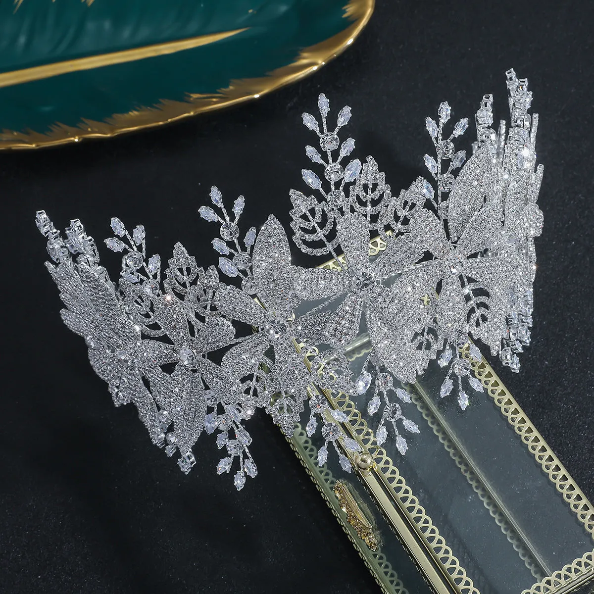 Fashion Bride Flower Headband 3A Zircon  Bride headwear, hairband, studio design, party performance headwear
