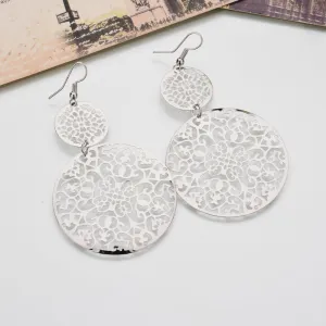 Fashion Retro Round Cutout Ladies Earrings