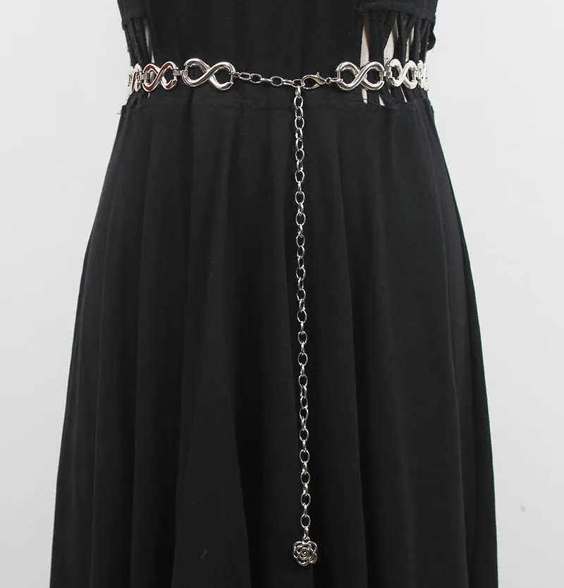 Fashion Versatile Friendship Infinity Symbol Belt With Skirt Belt Pants Chain Waist Chain