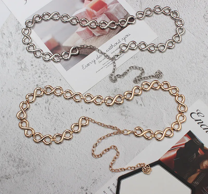 Fashion Versatile Friendship Infinity Symbol Belt With Skirt Belt Pants Chain Waist Chain