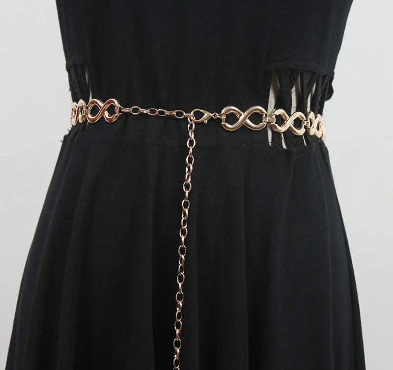 Fashion Versatile Friendship Infinity Symbol Belt With Skirt Belt Pants Chain Waist Chain