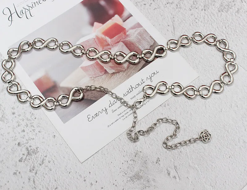 Fashion Versatile Friendship Infinity Symbol Belt With Skirt Belt Pants Chain Waist Chain