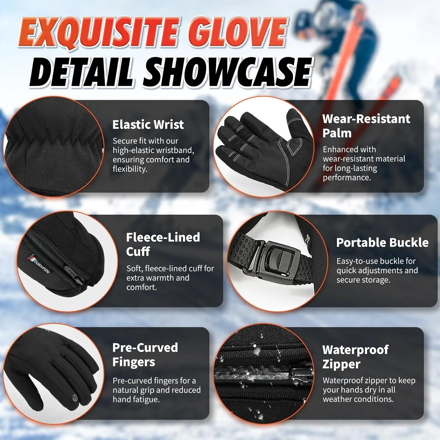 Fashion Warm Winter Gloves for Cold Weather Glove for Men and Women - Thermal, Touchscreen, Waterproof
