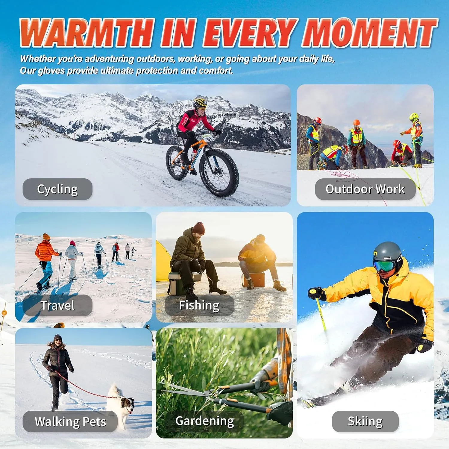 Fashion Warm Winter Gloves for Cold Weather Glove for Men and Women - Thermal, Touchscreen, Waterproof