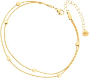 Fashionable Anklet for Women Titanium Steel Foot Jewelry 18k Gold Plating Comfortable Elegant for