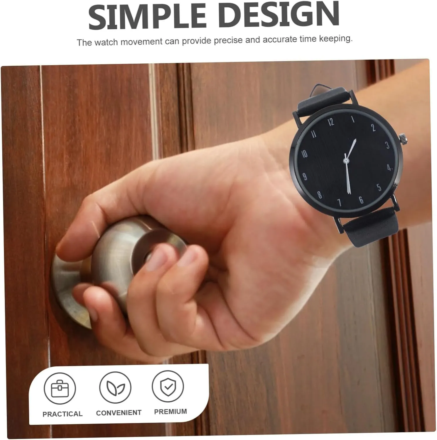 Fashionable Grain Pattern Watch for Women Stylish Leather Strap Wrist Watch Band for Meetings Parties