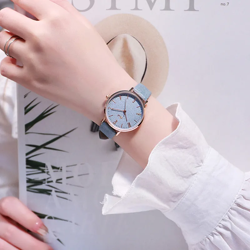 Fashionable simple digital face belt waterproof women's  watch