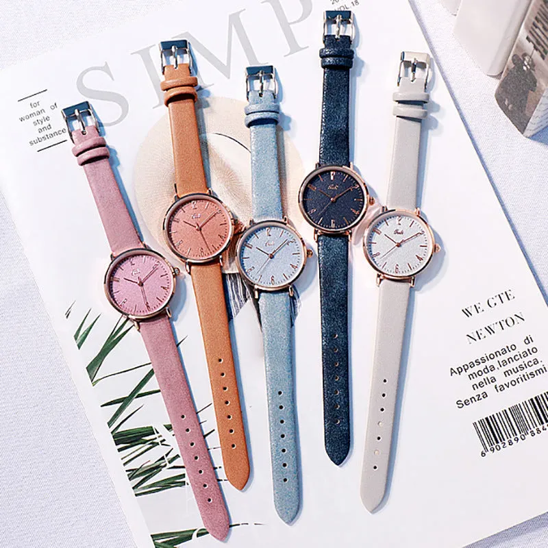 Fashionable simple digital face belt waterproof women's  watch