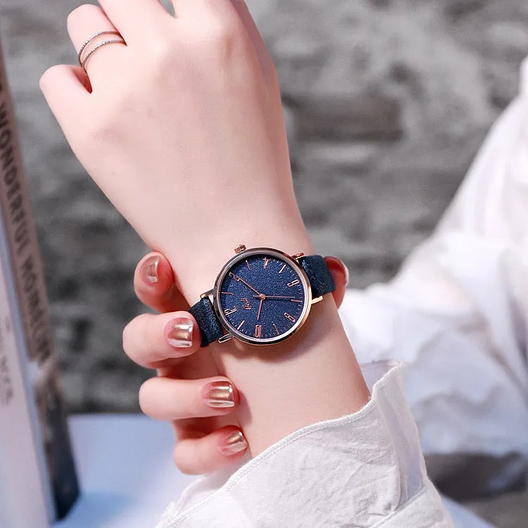 Fashionable simple digital face belt waterproof women's  watch