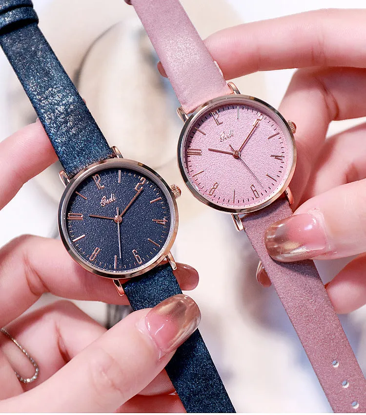 Fashionable simple digital face belt waterproof women's  watch