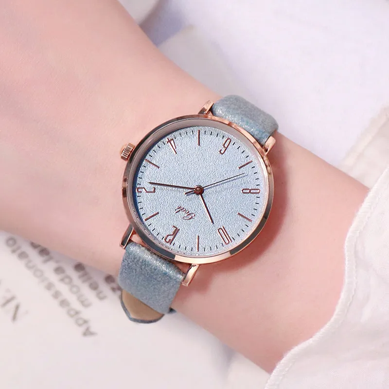 Fashionable simple digital face belt waterproof women's  watch