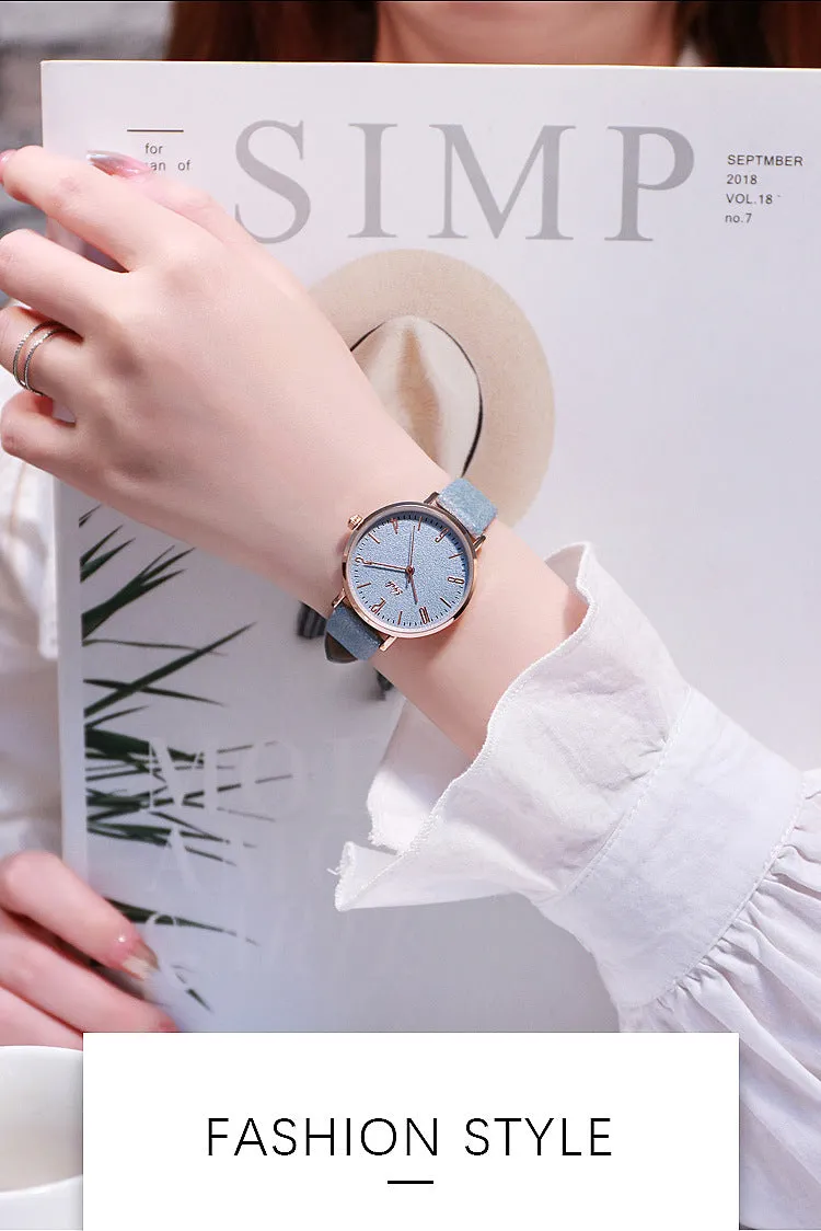 Fashionable simple digital face belt waterproof women's  watch