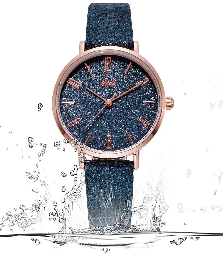 Fashionable simple digital face belt waterproof women's  watch