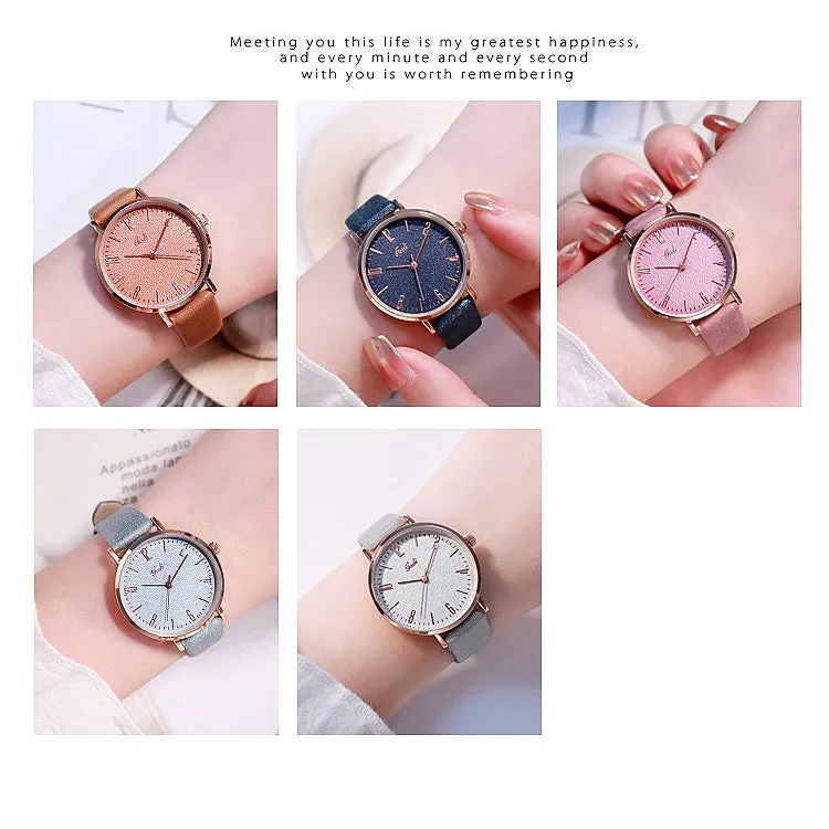 Fashionable simple digital face belt waterproof women's  watch