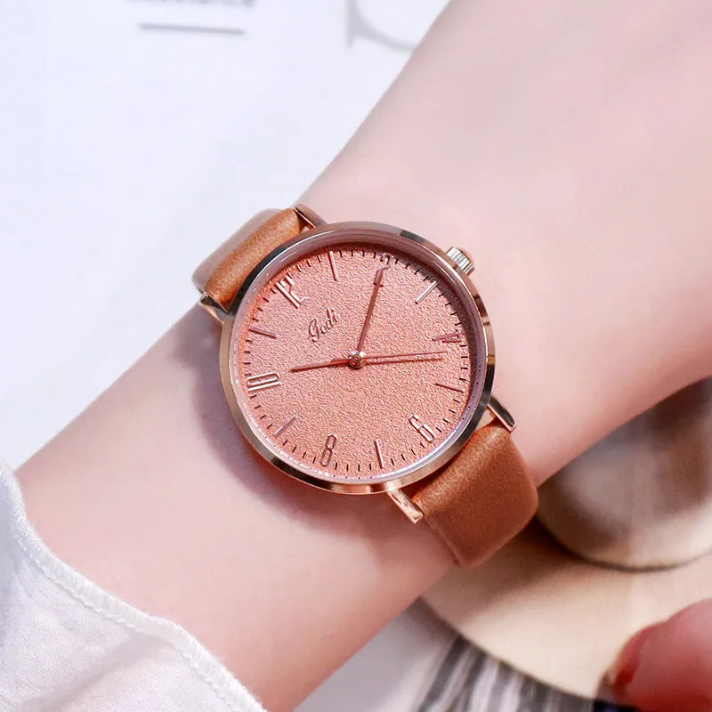 Fashionable simple digital face belt waterproof women's  watch
