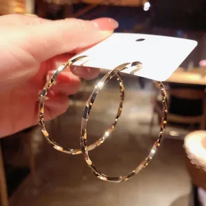 fashionable temperament hollow-out geometric blue crystal earring