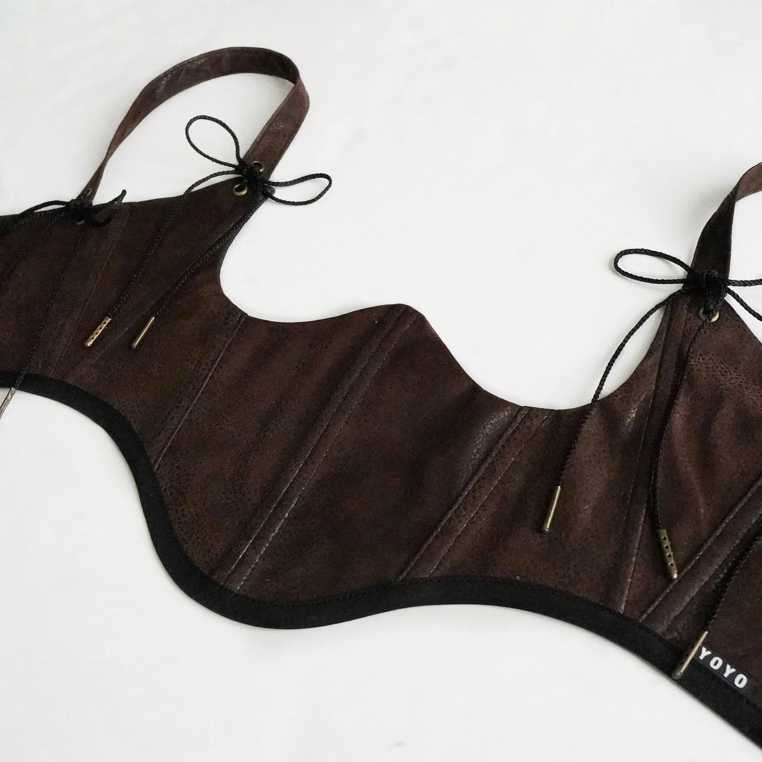 Faux Leather Underbust Corset