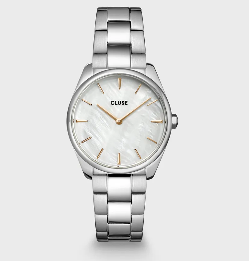 Feroce Petite Silver White Pearl/Steel Link