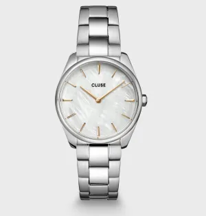 Feroce Petite Silver White Pearl/Steel Link
