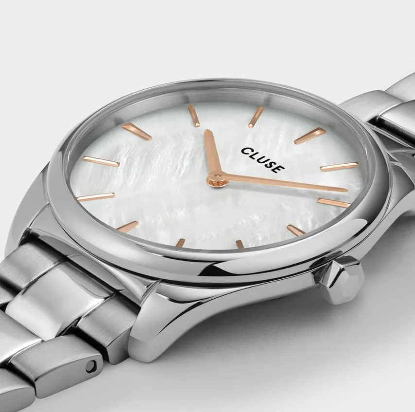 Feroce Petite Silver White Pearl/Steel Link